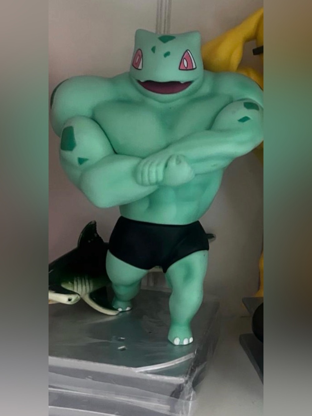 Set .. Muscular Bulbasaur Figure  Pokémon - Mint Green colors